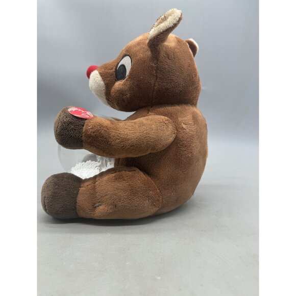 Rudolph The Red-Nosed Reindeer Animated Plush Singing Light Snowglobe READ - Picture 2 of 8